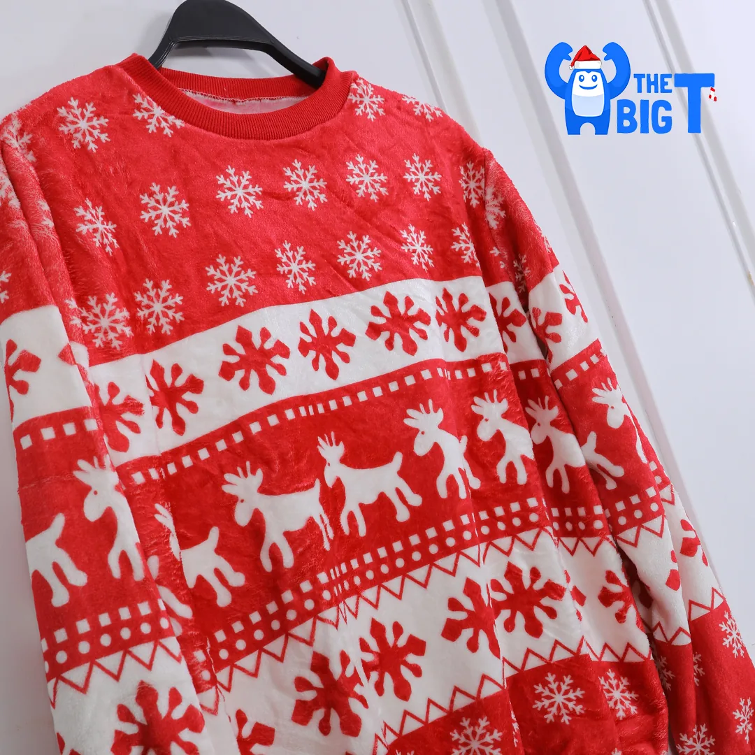 snow flakes-Deer winter Sweater